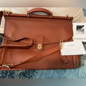 Coach Leather Briefcase with gold hardware